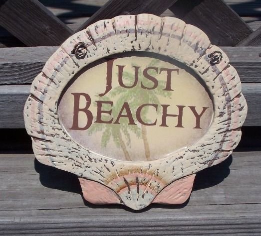 JUST BEACHY Tropical Tiki Beach Bar Sign