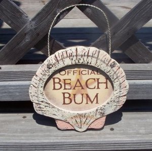 OFFICIAL BEACH BUM Tropical Tiki Beach Bar Sign