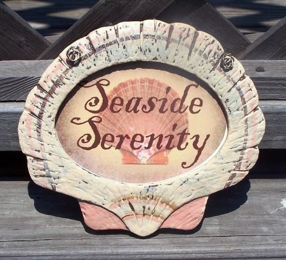 SEASIDE SERENITY Tropical Tiki Beach Bar Sign