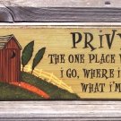 OUTHOUSE PRIVY Country Rustic Bathroom Humor Wood Sign