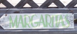 Margaritas Directional Arrow Tropical Beach Bar Sign