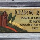 OUTHOUSE READING ROOM Bathroom Humor Wood Sign
