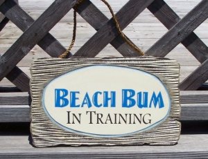 Beach Bum Tropical Beach Bar Weathered Sign