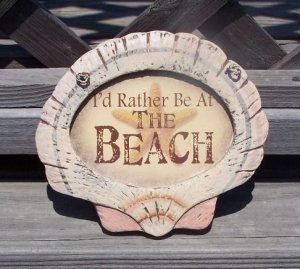 I'd Rather Be At The Beach Tropical Tiki Beach Bar Sign