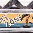 No Wake Zone Man in Beach Hammock Tropical Wood Sign