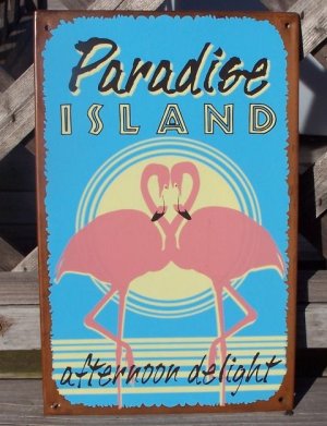 Paradise Island Tropical Beach Bar Tiki Sign New