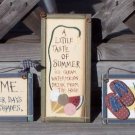 Summertime Welcome Tropical Beach Wood Plaque Signs