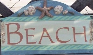 Beach Decorative Tropical Tiki Beach Bar Sign Seashells