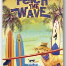 Fetch The Wave Tropical Beach Towel Dog with Surfboard