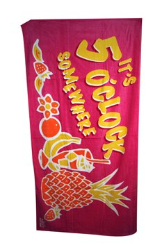 It's 5 O'clock Somewhere Tropical Beach Towel Pink