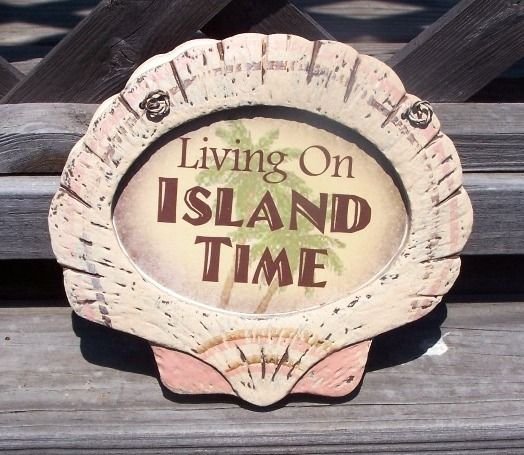 Living On Island Time Tropical Tiki Beach Bar Sign