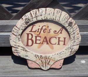 LIFE'S A BEACH  Tropical Tiki Beach Bar Sign