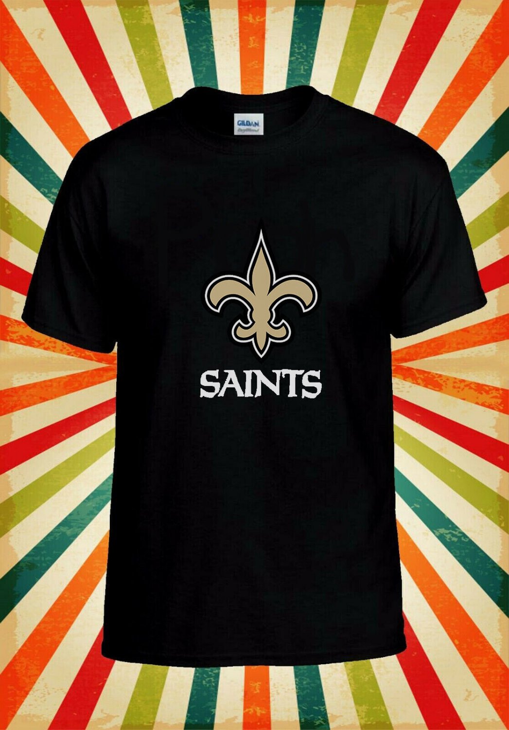New Orleans Saints Football Team Logo Unisex T-Shirt L31 Men Black White Tshirt