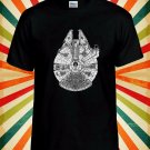 Millennium Falcon Star Wars Unisex T-Shirt L31 Men Black White Tshirt