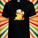 Pikachu Cute Pokémon Character Unisex T-Shirt L31 Men Black White Tshirt
