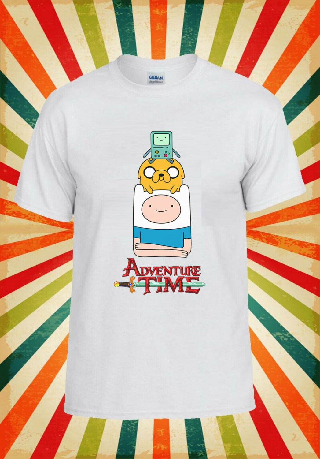 Adventure Time Finn Jake BMO Cartoon Unisex T-Shirt L31 Men Black White Tshirt