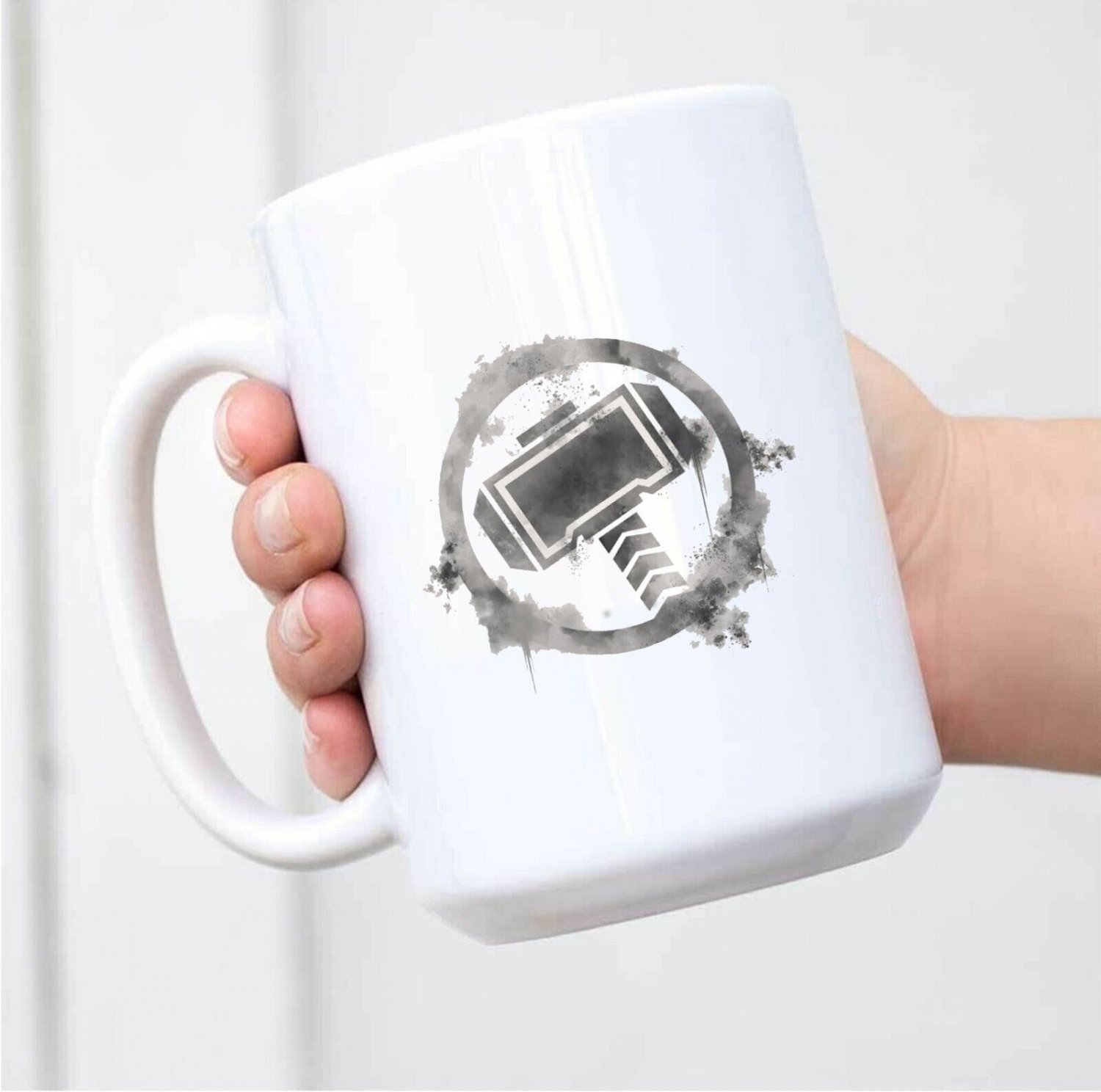 Mj&Atilde;&para;lnir Avengers Endgame Thor Spray Ceramic White Mug L31 Coffee Mug Tea Mug