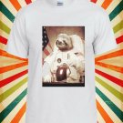 Spaceman Sloth Astronaut Unisex T-Shirt L31 Men Black White Tshirt