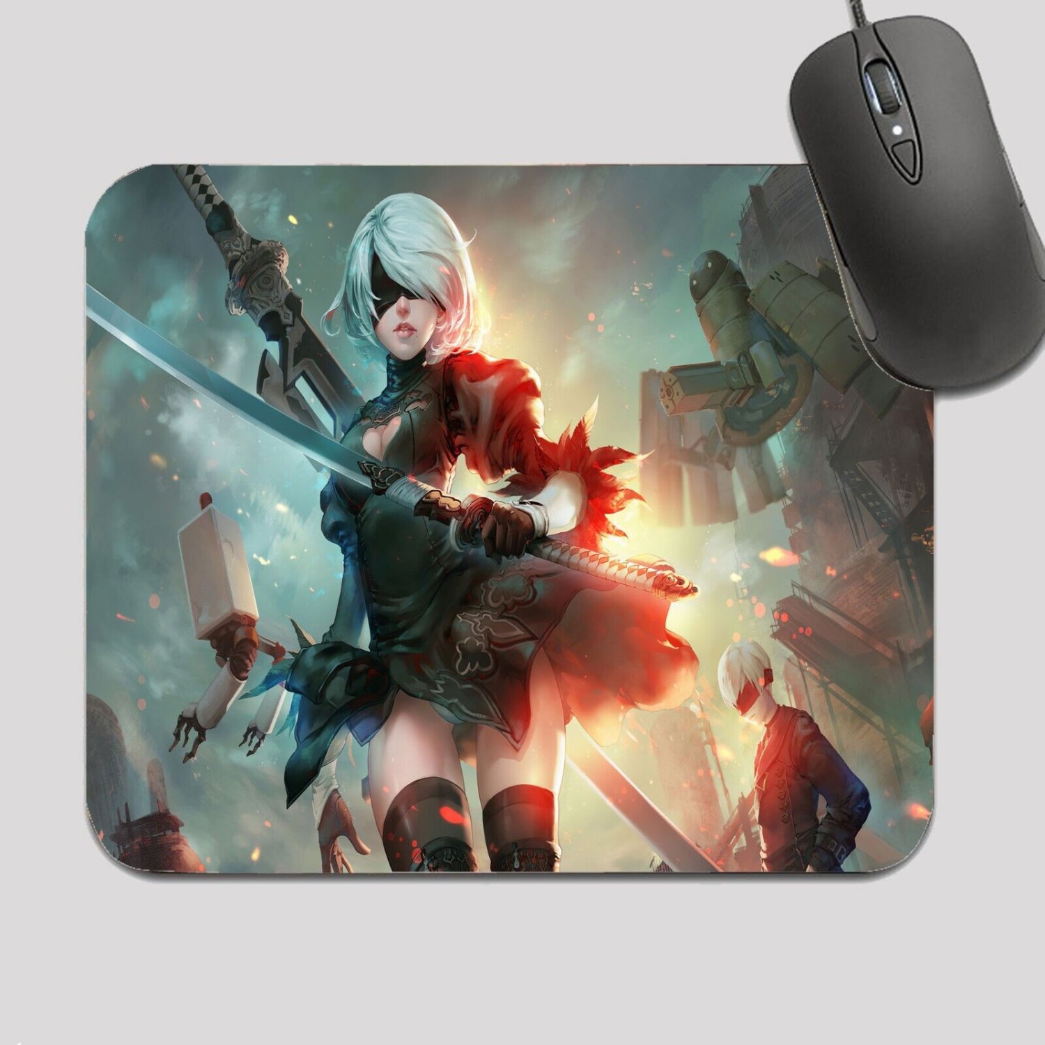 Tappetino Mouse NieR: Automata 2B - 22x26cm Con Supporto Polso In Gel