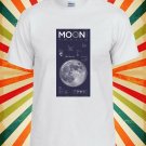 Moon Blue Print Skate Unisex T-Shirt L31 Men Black White Tshirt