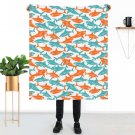 cartoon  shark Thick fleece blanket 50X60 inch for kids boys girls