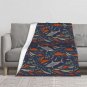 cartoon  shark Thick fleece blanket 50X60 inch for kids boys girls