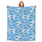 cartoon  shark Thick fleece blanket 50X60 inch for kids boys girls