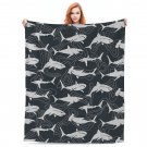 cartoon  shark Thick fleece blanket 50X60 inch for kids boys girls