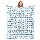 cartoon  shark Thick fleece blanket  50X60 inch for kids boys girls