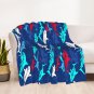 cartoon  shark Thick fleece blanket  50X60 inch for kids boys girls