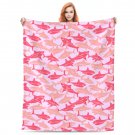 cartoon  shark Thick fleece blanket  50X60 inch for kids boys girls