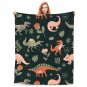 Anime cartoon Dinosaur dino Thick fleece blanket 50X60 inch for kids boys girls