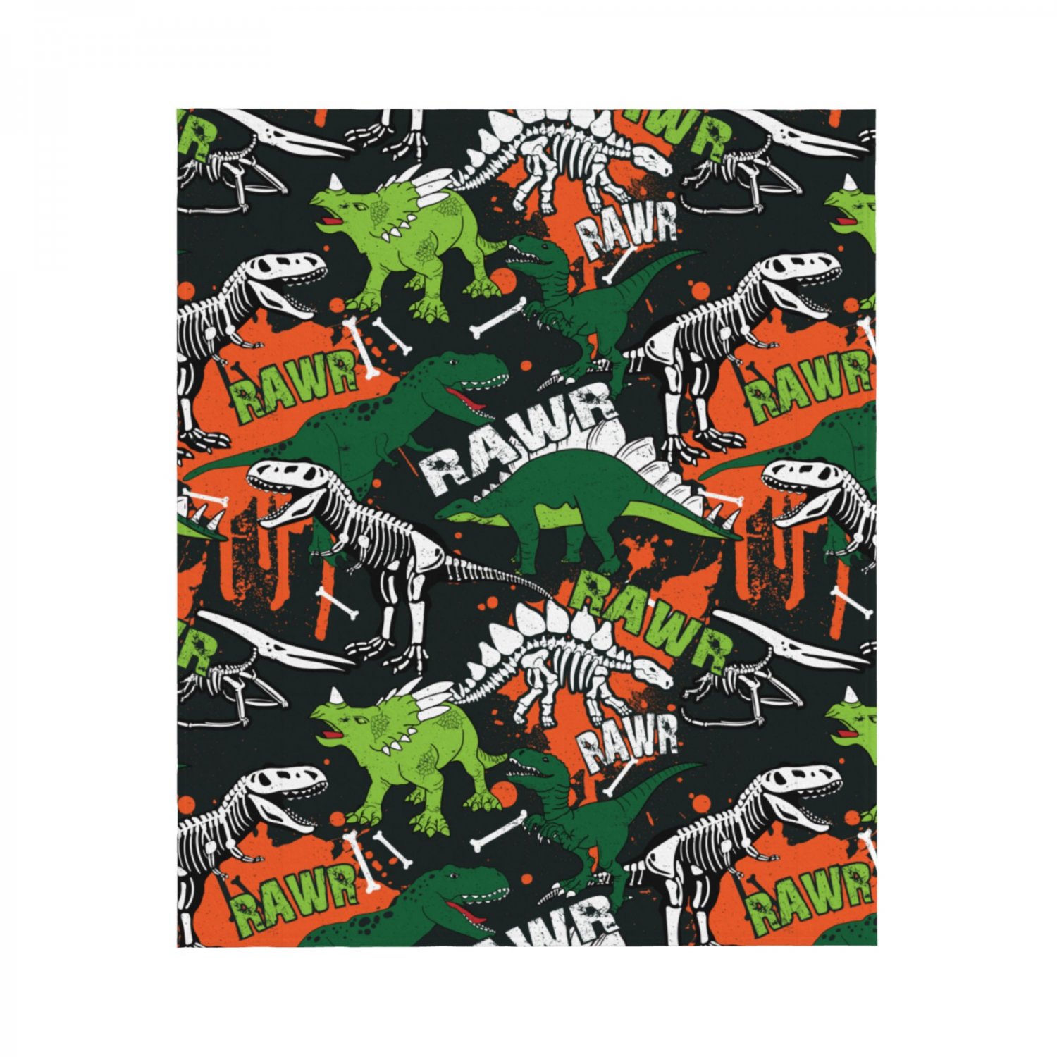 Anime cartoon  Dinosaur dino Thick fleece blanket  50X60 inch for kids boys girls
