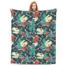 Anime cartoon  Dinosaur dino Thick fleece blanket  50X60 inch for kids boys girls