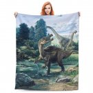 Dinosaur dino Thick fleece blanket  50X60 inch for kids boys girls