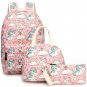 16'' inch Unicorn School Backpack with lunch box pencil case for girls kids pink