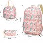 16'' inch Unicorn School Backpack with lunch box pencil case for girls kids pink