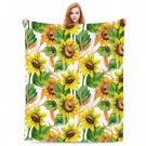 Sunflower flower Thick fleece throw blanket  50X60 inch for kids boys girls
