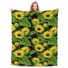 Sunflower flower Thick fleece throw blanket  50X60 inch for kids boys girls