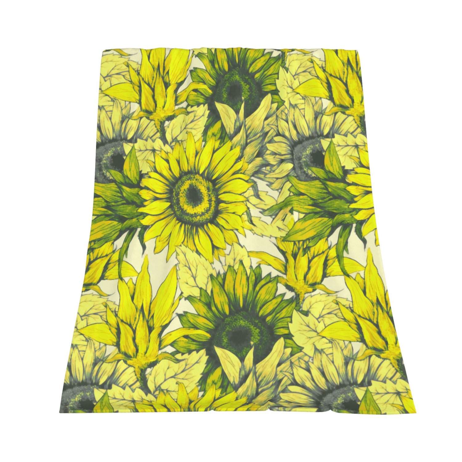 Decorative Sunflower flower Thick fleece throw blanket  50X60  for kids couch sofa