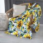 Decorative Sunflower flower Thick fleece throw blanket  50X60  for kids couch sofa