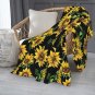 Decorative Sunflower flower Thick fleece throw blanket 50X60 for kids couch sofa