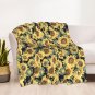 Decorative Sunflower flower Thick fleece throw blanket 50X60 for kids couch sofa