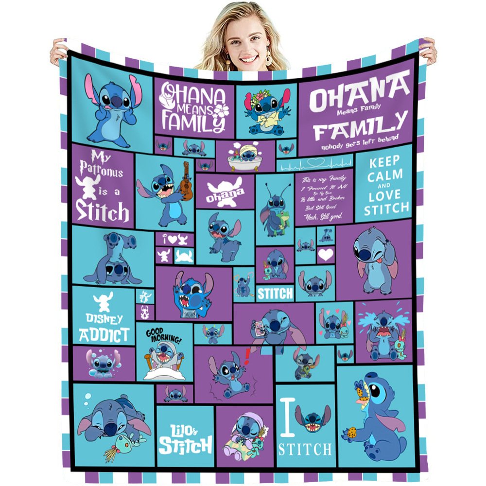 anime Stitch fleece throw blanket  50X60  for kids boys girls
