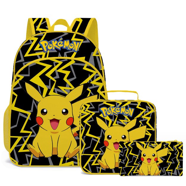 pokemon School Backpack schoolbag with lunch box  for  boys girls kids