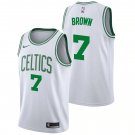 Men and Youth  Celtics jaylen brown association Edition Jersey white