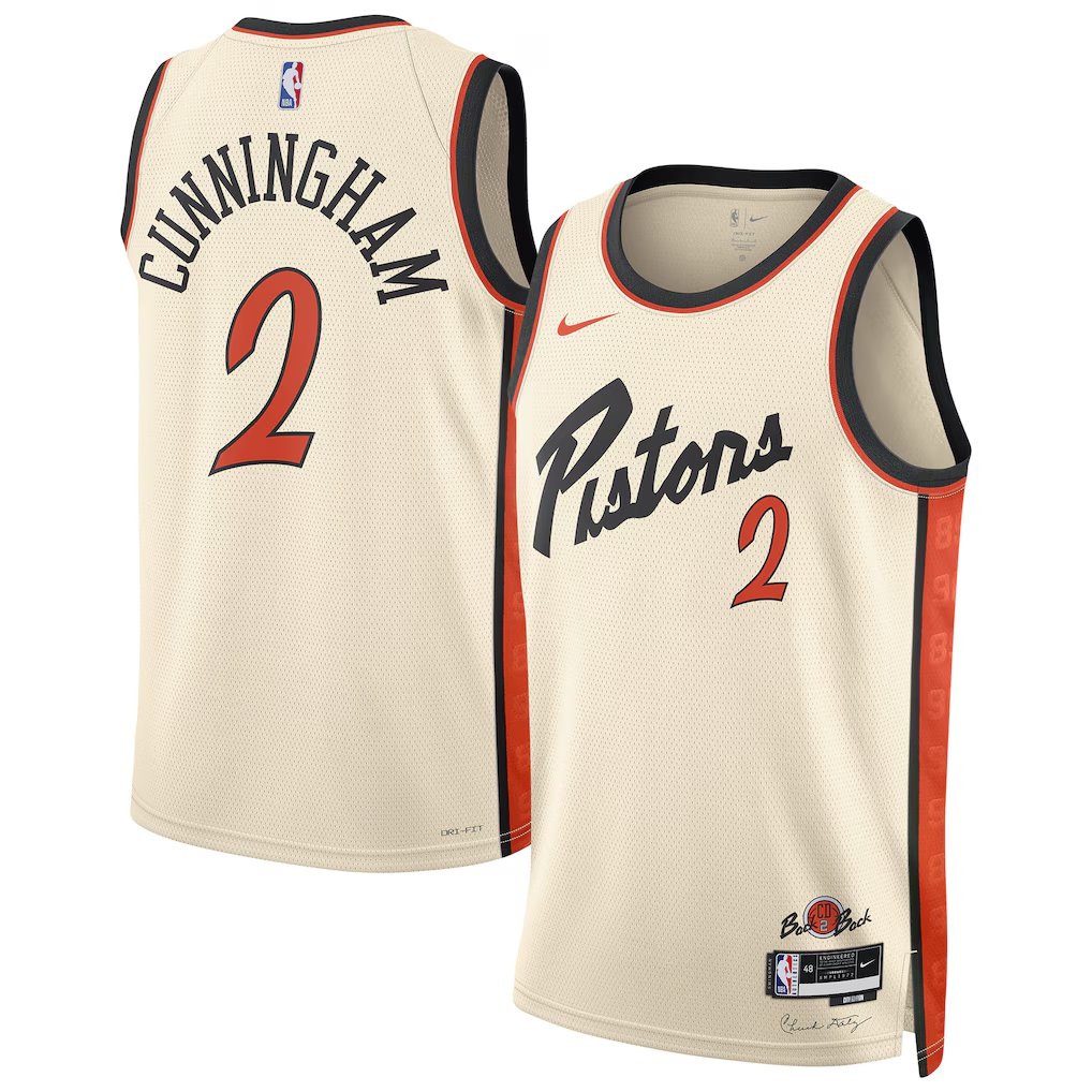 Men  Youth Cade Cunningham piston 2 city jersey cream 2025