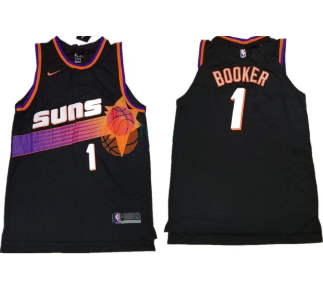 Men and  Youth  Suns #1 devin booker classic Jersey black
