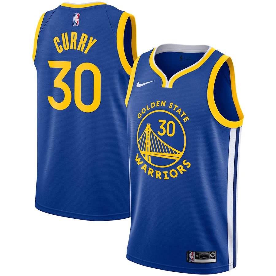 Men and  Youth Stephen Curry Gold State Warrior icon Jersey blue
