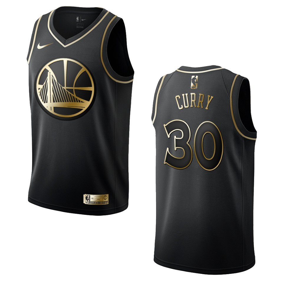 Men and  Youth Stephen Curry Gold State Warrior golden Jersey black